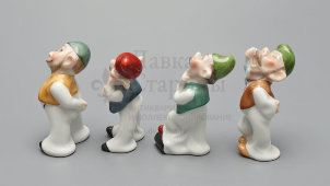 Комплект статуэток «Белоснежка и семь гномов», фарфоровая мануфактура Herend, Венгрия, 1970-80 гг.