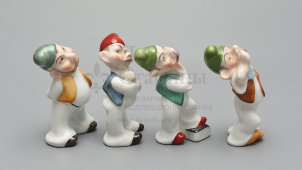 Комплект статуэток «Белоснежка и семь гномов», фарфоровая мануфактура Herend, Венгрия, 1970-80 гг.