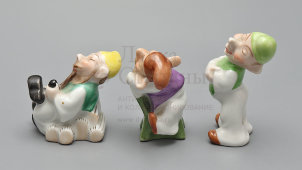 Комплект статуэток «Белоснежка и семь гномов», фарфоровая мануфактура Herend, Венгрия, 1970-80 гг.