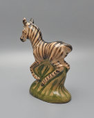 Статуэтка «Зебра», автор Чураков С. С., ​керамика, Гжельский керамический завод, 1984 г.