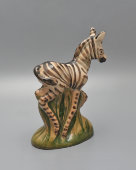 Статуэтка «Зебра», автор Чураков С. С., ​керамика, Гжельский керамический завод, 1984 г.