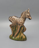 Статуэтка «Зебра», автор Чураков С. С., ​керамика, Гжельский керамический завод, 1984 г.