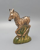 Статуэтка «Зебра», автор Чураков С. С., ​керамика, Гжельский керамический завод, 1984 г.