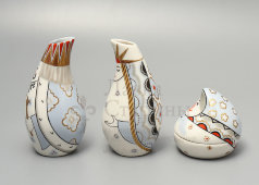 Туалетный фарфоровый набор: вазочки и шкатулка, ЛЗФИ, 1950-60 гг.