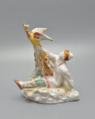 Статуэтка «Иванушка и Жар-птица», скульптор Якимова Г. П., художник Лупанова Е. Н., ЛФЗ, 1950-60 гг.