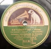 Граммофонная пластинка с вальсами «Конькобежцы» и «Студенческий», His master's voice, 1930-е гг.