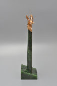 Наградная статуэтка, стела «Политический профиль-2000», бронза, камень, Россия, 2000 г.