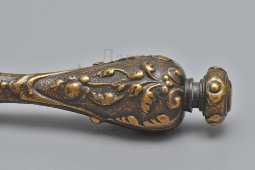 Старинная личная печать с растительным декором, бронза, Европа, кон. 19, нач. 20 вв.