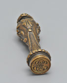 Старинная личная печать с растительным декором, бронза, Европа, кон. 19, нач. 20 вв.