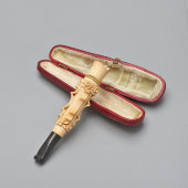 Старинный курительный мундштук, слоновая кость, резьба, Германия, 19 в.