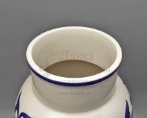 Большая напольная фарфоровая ваза «Украинский орнамент», автор росписи Зимин Г. Д., фарфор, ЛФЗ, 1953 г.