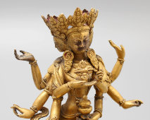 Статуэтка буддийского трёхголового божества Намгьялма, бронза, Китай, 19 в.