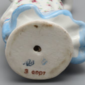 Статуэтка «Плясунья» в синем платке, редкий вариант росписи, скульптор Велихова С. Б., фарфор ЛФЗ, 1950-60 гг.