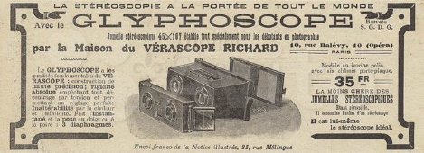 Старинный редкий стерео фотоаппарат «Le Glyphoscope» 2475 (стереоскоп), Jules Richard, Париж, Франция, нач. 20 в.