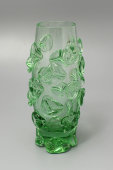 Цветочная ваза «Свежая зелень», цветное стекло, Бережанский стекольный завод, 1960-70 гг.