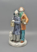 Фигурка «Друзья птиц», скульптор Холодная М. П., фанс, ЗиК Конаково, 1950-е