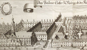 Старинная гравюра «Das Baulaner Uofter Bù Neidegg ob der Än nechli Vanchen», Германия, 1700-е годы