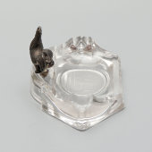 Пепельница с изображением Триумфальной арки «Курочки», стекло, бронза, Франция, 1920-30 гг.