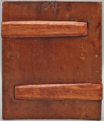 Старинная живописная деревянная икона «Распятие с предстоящими», Россия, кон. 18 в.