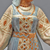 Советская интерьерная скульптура «Плясунья в сарафане и кокошнике», керамика, Гжель, 1950-60 гг.