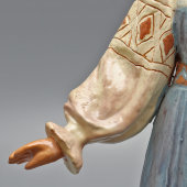 Советская интерьерная скульптура «Плясунья в сарафане и кокошнике», керамика, Гжель, 1950-60 гг.