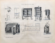 Старинная гравюра «Термостаты», бумага, Брокгауз и Ефрон​, Санкт-Петербург, 1900-е