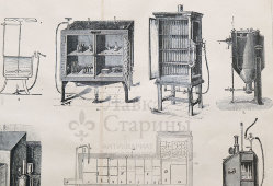 Старинная гравюра «Термостаты», бумага, Брокгауз и Ефрон​, Санкт-Петербург, 1900-е