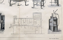 Старинная гравюра «Термостаты», бумага, Брокгауз и Ефрон​, Санкт-Петербург, 1900-е