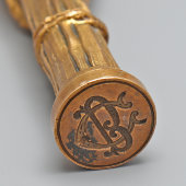 Старинная личная печать «Сноп пшеницы», бронза, Европа, кон. 19, нач. 20 вв.