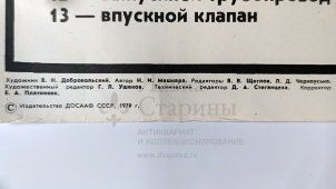 Учебный плакат «Топливный насос» из серии «Система питания и оборудования автомобиля», худ. Добровольский В. Н., изд-во ДОСААФ СССР, Одесса, 1979 г.