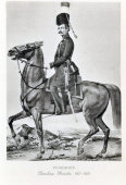 Старинная гравюра в раме «Урядник Донского войска 1801-1809», Россия, 19 в.