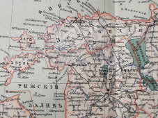 Старинная карта «Прибалтийский край Российской империи», Большая энциклопедия, масштаб 1:3 700 000, Санкт-Петербург, 1900-е
