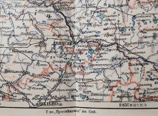 Старинная карта «Прибалтийский край Российской империи», Большая энциклопедия, масштаб 1:3 700 000, Санкт-Петербург, 1900-е