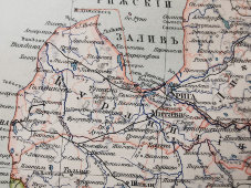 Старинная карта «Прибалтийский край Российской империи», Большая энциклопедия, масштаб 1:3 700 000, Санкт-Петербург, 1900-е