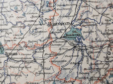 Старинная карта «Прибалтийский край Российской империи», Большая энциклопедия, масштаб 1:3 700 000, Санкт-Петербург, 1900-е