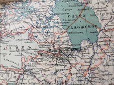 Старинная карта «Прибалтийский край Российской империи», Большая энциклопедия, масштаб 1:3 700 000, Санкт-Петербург, 1900-е