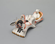 Статуэтка «Генерал Топтыгин на тройке», скульптор Розов Н. И., фарфор, Вербилки, 1950-60 гг.