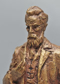 Кабинетная настольная скульптура «Академик Владимир Иванович Вернадский», бронза, камень, Россия, 2000-е