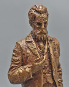 Кабинетная настольная скульптура «Академик Владимир Иванович Вернадский», бронза, камень, Россия, 2000-е