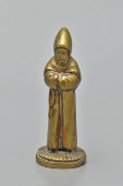 Старинная личная сургучная печать в виде фигурки монаха, бронза, Европа, 19 в.
