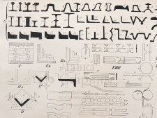 Старинная гравюра «Фасонные железо и сталь», бумага, Брокгауз и Ефрон​, Санкт-Петербург, 1900-е
