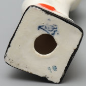 Статуэтка «Белый цирковой медведь на тумбе», фарфор ЛЗФИ, 1950-60 гг.