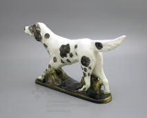 Советская фаянсовая статуэтка «Собака породы Сеттер», анималистика Конаково, 1940-50 гг.