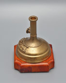 Макет старинной пивоварни, миниатюрный пивоваренный котел, подарок пивовару, латунь, дерево, Европа, 1960-70 гг.