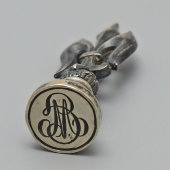 Старинная личная, фамильная печать для сургуча «Трилистник», олово, Европа, нач. 20 в.