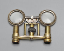 Старинный складной театральный карманный бинокль, латунь, стекло, Европа, 1900-е