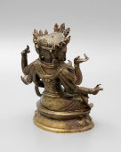 Старинная статуэтка буддийской богини Намгьялмы, бронза, Китай, 19 в.