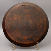 Настенная тарелка «Сказочный Град», русский стиль, дерево, резьба, роспись, Россия, 1-я пол. 20-го в.