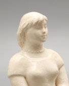 Керамическая статуэтка «Девушка с платком», скульптор Никонова И. Н., СССР, 1960-е
