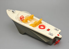 Советская игрушка для игры на воде «Катер «Турист» на подводных крыльях, пластмасса, завод «Огонёк», 1980-е